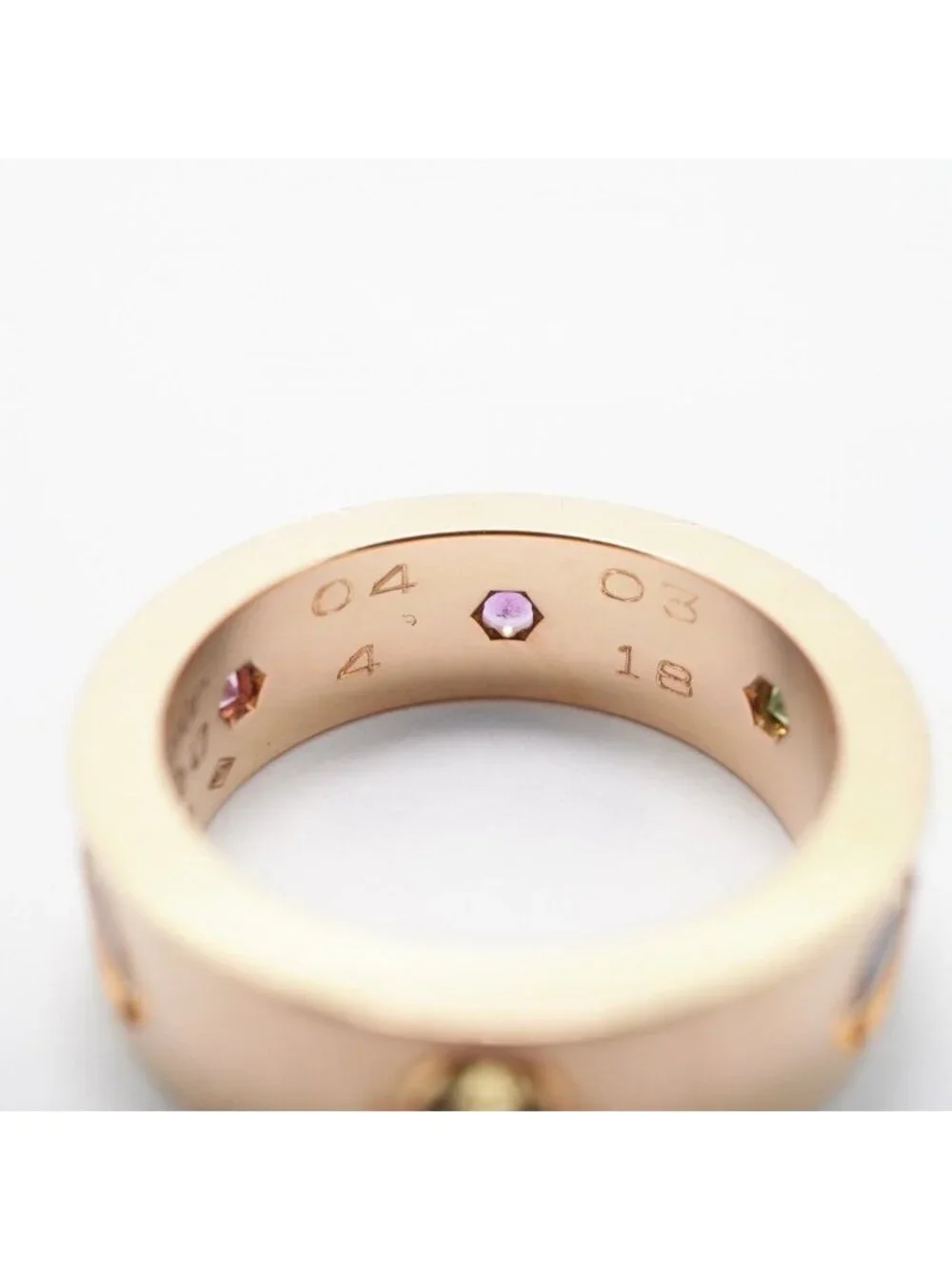 Cartier Ring Love 18k Pink Gold Multi Stone Multicolor